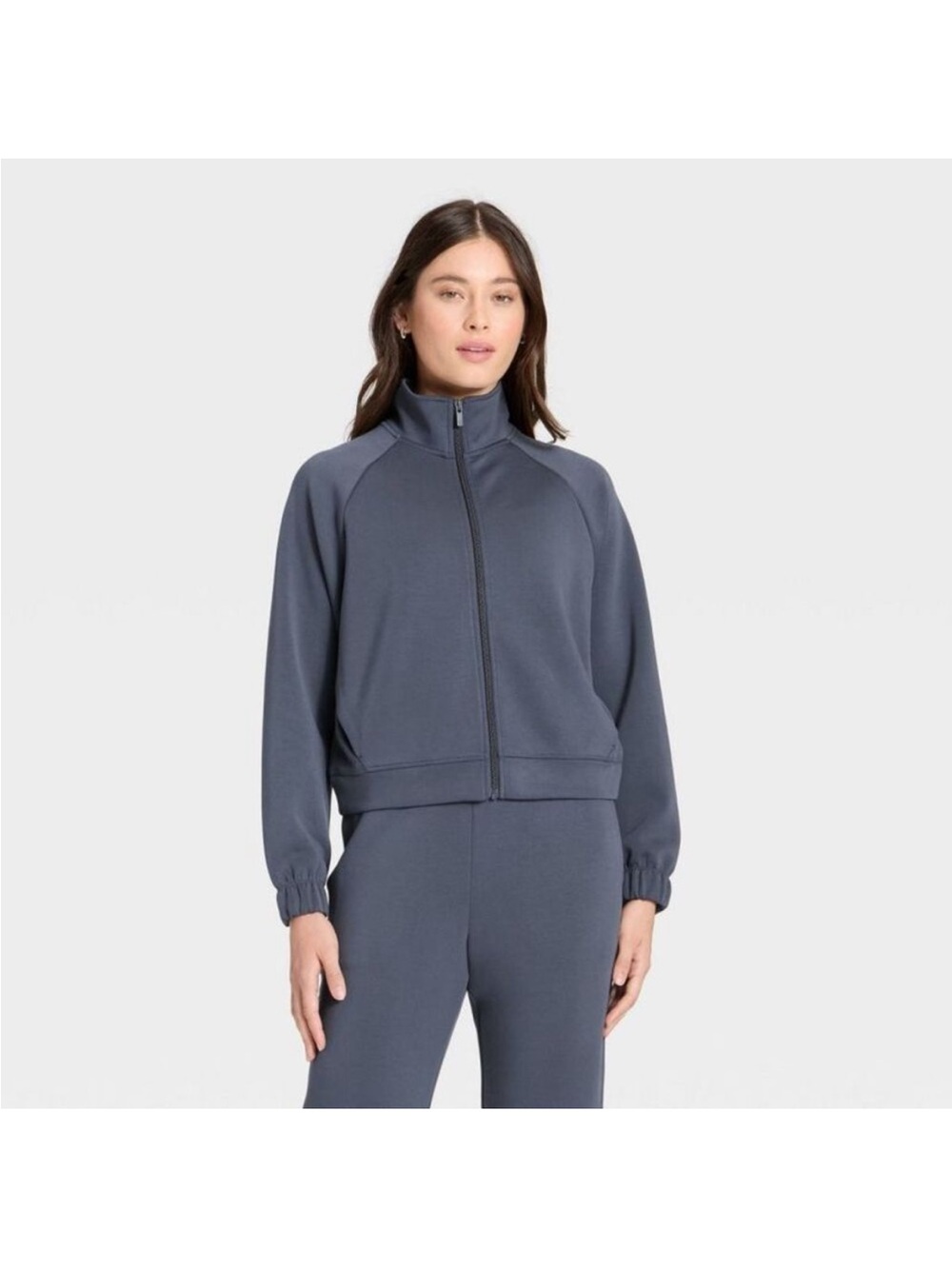 All In Motion Slate Blue Full-Zip Airy Sleek Jacket